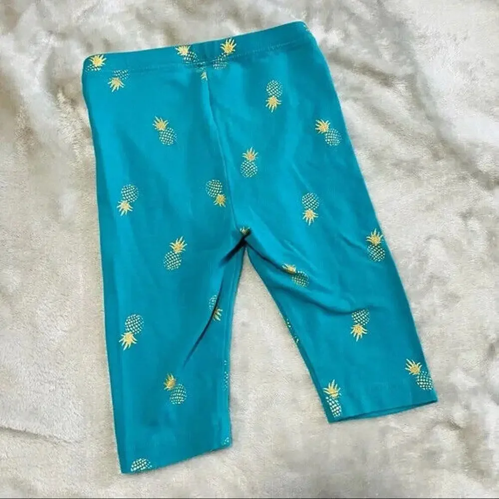 Old Navy Baby Girl Teal Pineapple Capri Leggings – Size 18–24M